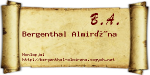 Bergenthal Almiréna névjegykártya